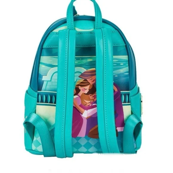NWT Loungefly DisneyTangled Rapunzel Glow inthe DarkCastle Mini Backpack - Picture 3 of 8